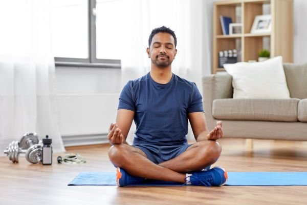 a man is Practice Mindfulness and Meditation to make their daily routine more healthier and easier for every task 